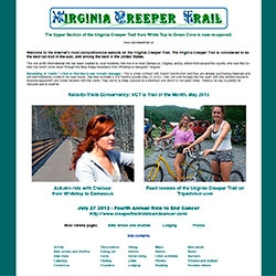 Screenshot of Creeper Trail US Website