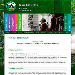Screenshot of Appalachian Trail Days Website